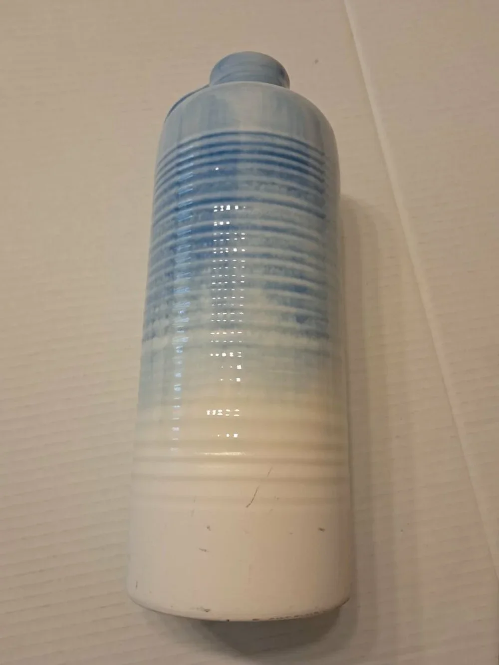 Modern Blue White Striped Ceramic Flower Vase
